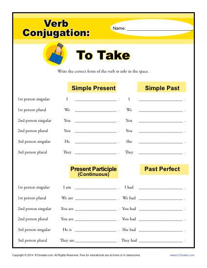 Verb Conjugations: To Take