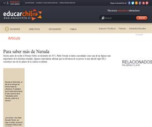 Neruda en la web (Educarchile)