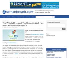 The Web Is 25 — And The Semantic Web Has Been An Important Part Of It