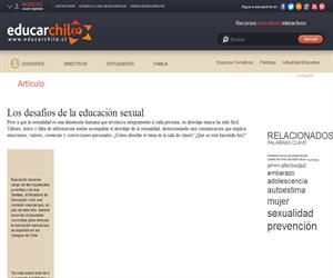 Los desafíos de la educación sexual (Educarchile)