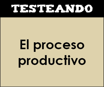 El proceso productivo. 2º Bachillerato - Economía de la empresa (Testeando)
