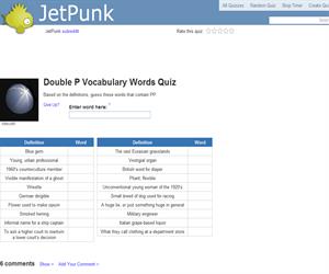 Double P Vocabulary Words Quiz