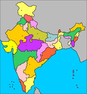 Mapa interactivo de la India: división política y capitales (luventicus.org)