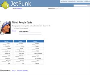 Titled People Quiz
