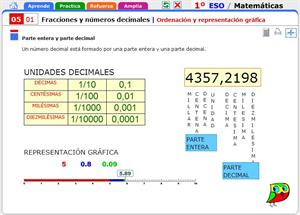 Ordenación y representación gráfica. Matemáticas para 1º de Secundaria.