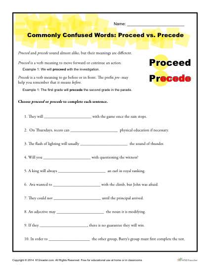 Commonly Confused Words: Proceed vs. Precede
