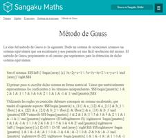 Sistemas de ecuaciones (método de Gauss)