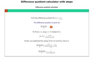 Difference quotient calculator