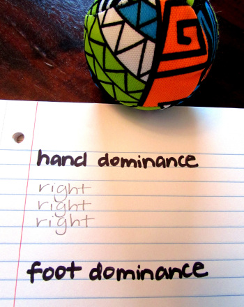 Handedness and Footedness Test