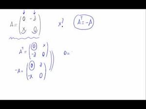Matriz antisimétrica y parámetros