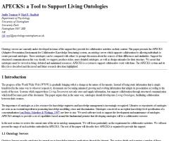 APECKS: a Tool to Support Living Ontologies (1998)