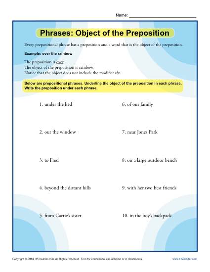 Phrases: Object of the Preposition
