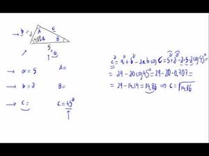 Resolución de un triángulo - Teorema del Coseno