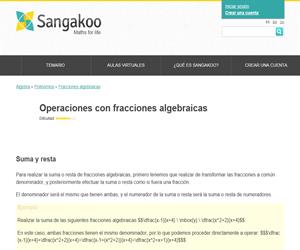 Operaciones con fracciones algebraicas (sangakoo)