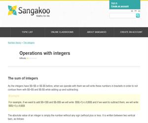 Operation of integer numbers