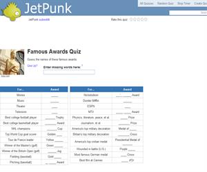 Famous Awards Quiz