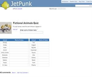 Fictional Animals Quiz