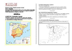 Examen de Selectividad: Geografía. Castilla-La Mancha. Convocatoria Junio 2014