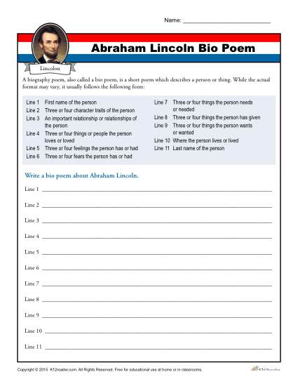 Abraham Lincoln Bio Poem