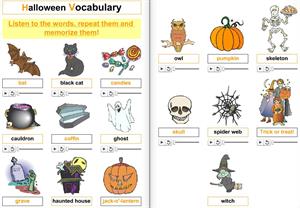 Halloween. Prepositions of places