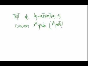 Test sobre ecuaciones de primer grado sencillas