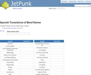 Spanish Translations of Band Names