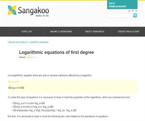 Logarithmic equations of first degree