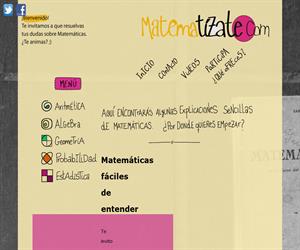 Página web de Matemáticas: Matematízate.com