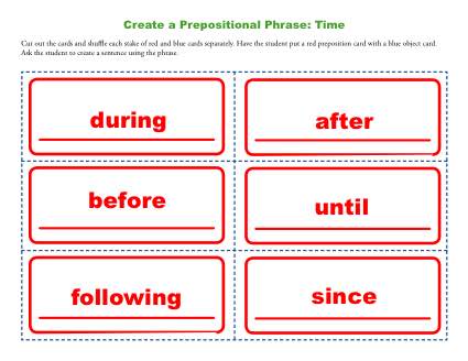 Create a Prepositional Phrase: Time