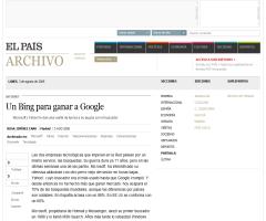 Un Bing para ganar a Google · ELPAÍS.com
