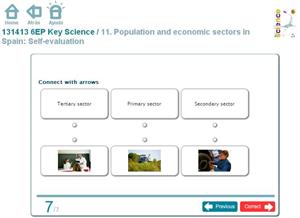 Population and economic sectors in Spain: Self-evaluation. Inglés 6º Primaria (SM)
