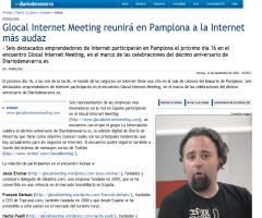 Diario de Navarra - Glocal Internet Meeting reunirá en Pamplona a la Internet más avanzada