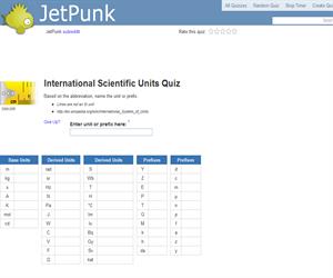 International Scientific Units Quiz