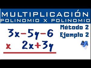 Multiplicación de polinomios algebraicos | Método 2 Ejemplo 2
