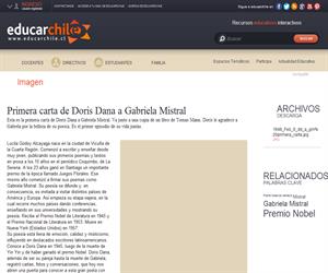 Primera carta de Doris Dana a Gabriela Mistral (Educarchile)