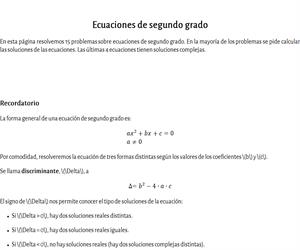 Ecuaciones de segundo grado
