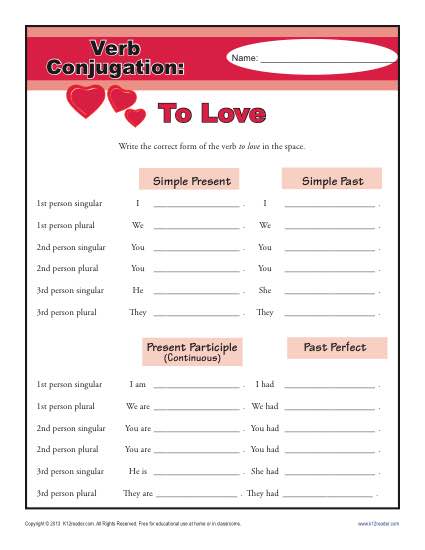 Verb Conjugations: To Love