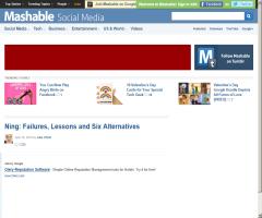 Ning: Failures, Lessons and Six Alternatives (Mashable!)
