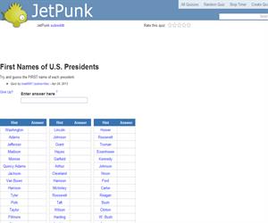 First Names of U.S. Presidents