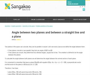 Angle between two planes and between a straight line and a plane