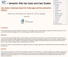 Case Study: Contextual Search for Volkswagen and the Automotive Industry (W3C)