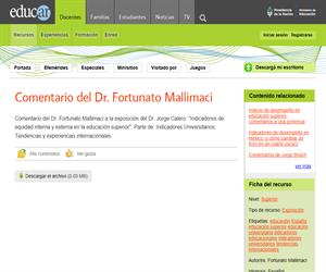 Comentario del Dr. Fortunato Mallimaci