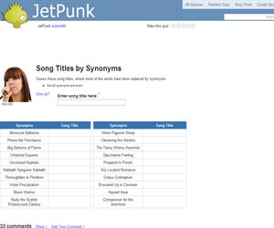 Song Titles by Synonyms