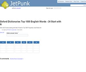 Oxford Dictionaries Top 1000 English Words - 24 Start with N