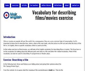 Describing films/movies exercises (blairenglish)
