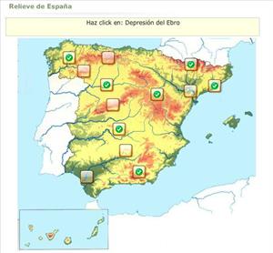 Relieve de España en juego interactivo (Educaplay)