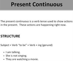 Present continuous. Grammar and practice (learnenglish-online.com)