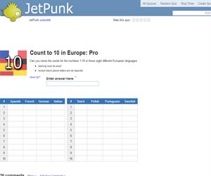 Count to 10 in Europe: Pro