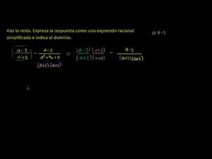 Sumando y restando expresiones racionales - parte 3 (Khan Academy Español)