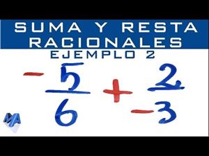 Suma y resta de números racionales | Fracciones negativas | Ejemplo 2